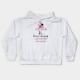 It's Been A Morning - Jocelyn Schitt - Watercolor Bunny Wearing Dark Sunglasses with Floral Borders Kids Hoodie